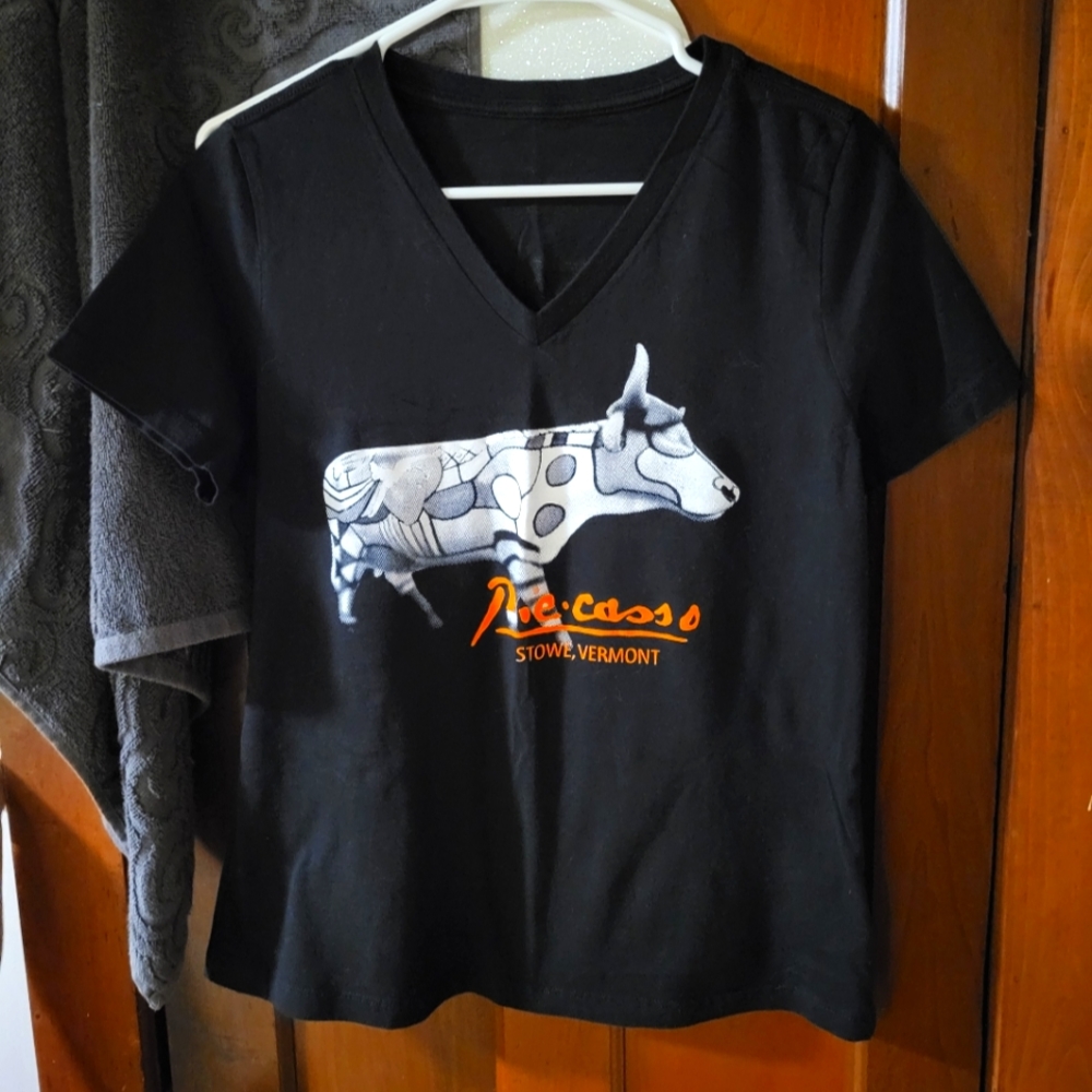 Piecasso pizza squad Vermont tee shirt, women's size large/xl.